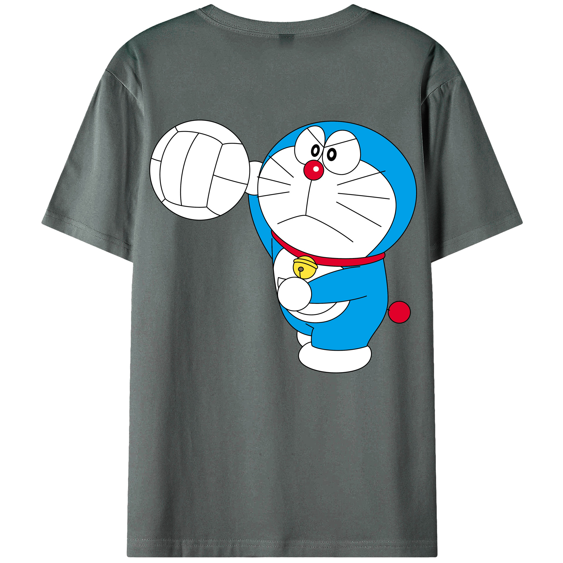 （画像用） ドラえもん Doraemon 綿100％ メンズ半袖Tシャツ（バックプリント） 通気性